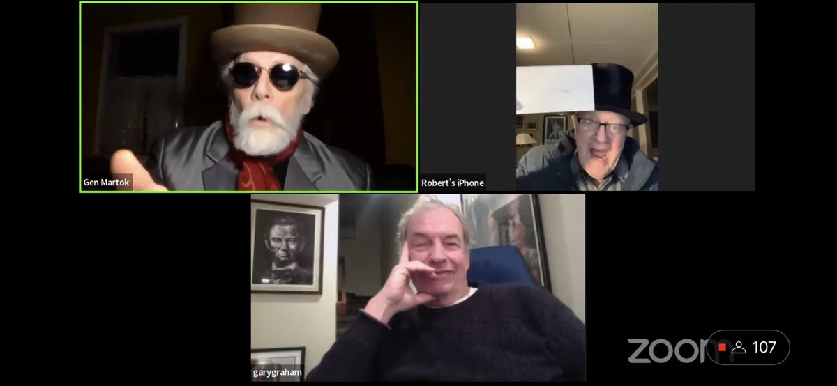 1TrekFan's tweet photo. Things got a little, ok a lot, raucous when the #StarTrek #DS9 Klingons @JGHertzler and Robert O’Reilly came on the stage at @VirtualTrekCon #VTC4 LLAPy awards to present the most shocking death award to @4TerryFarrell. Incorrigible! https://t.co/LpRyj4LD5j