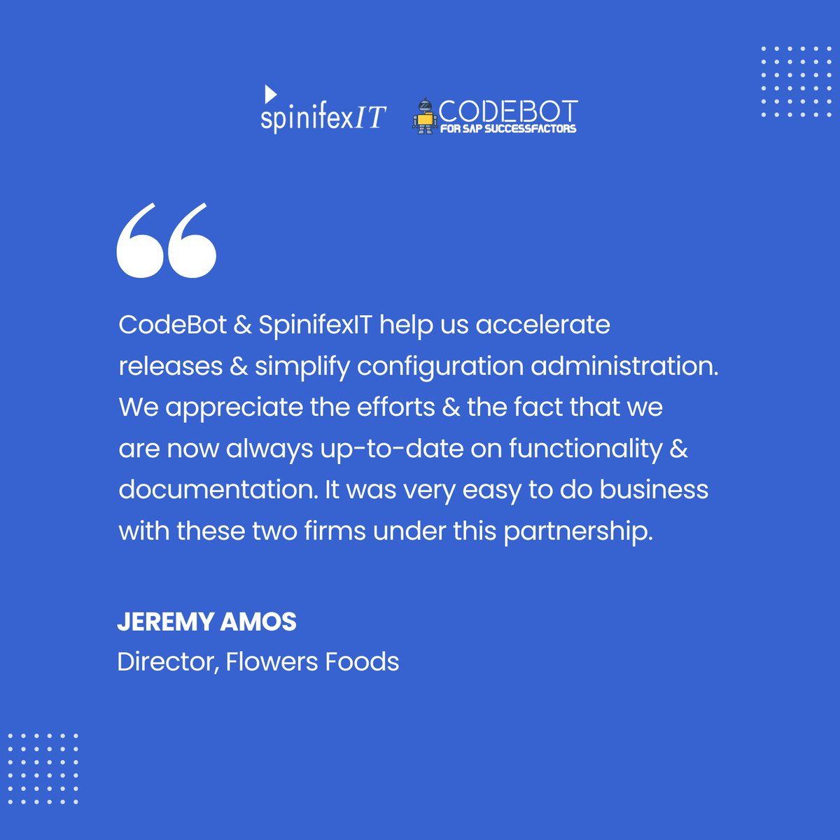 SpinifexIT's tweet photo. SpinifexIT &amp; Codebot's partnership creates an unmatched solution for configuring HCM to Employee Central &amp; ECP migration.

This helps customers &amp; partners improve project planning &amp; visibility, reduce timelines &amp; mitigate transition risks.

Learn more: https://t.co/EyK5wJvfuV https://t.co/2Hsvzkkmr3