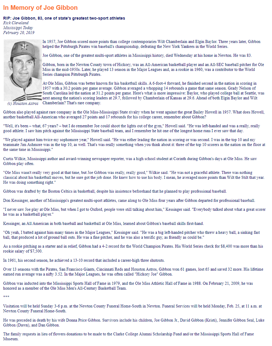 Astros Daily On Twitter 2 20 2019 Joe Gibbon Dies At Age 83 In astros-daily-on-twitter-2-20-2019-joe-gibbon-dies-at-age-83-in