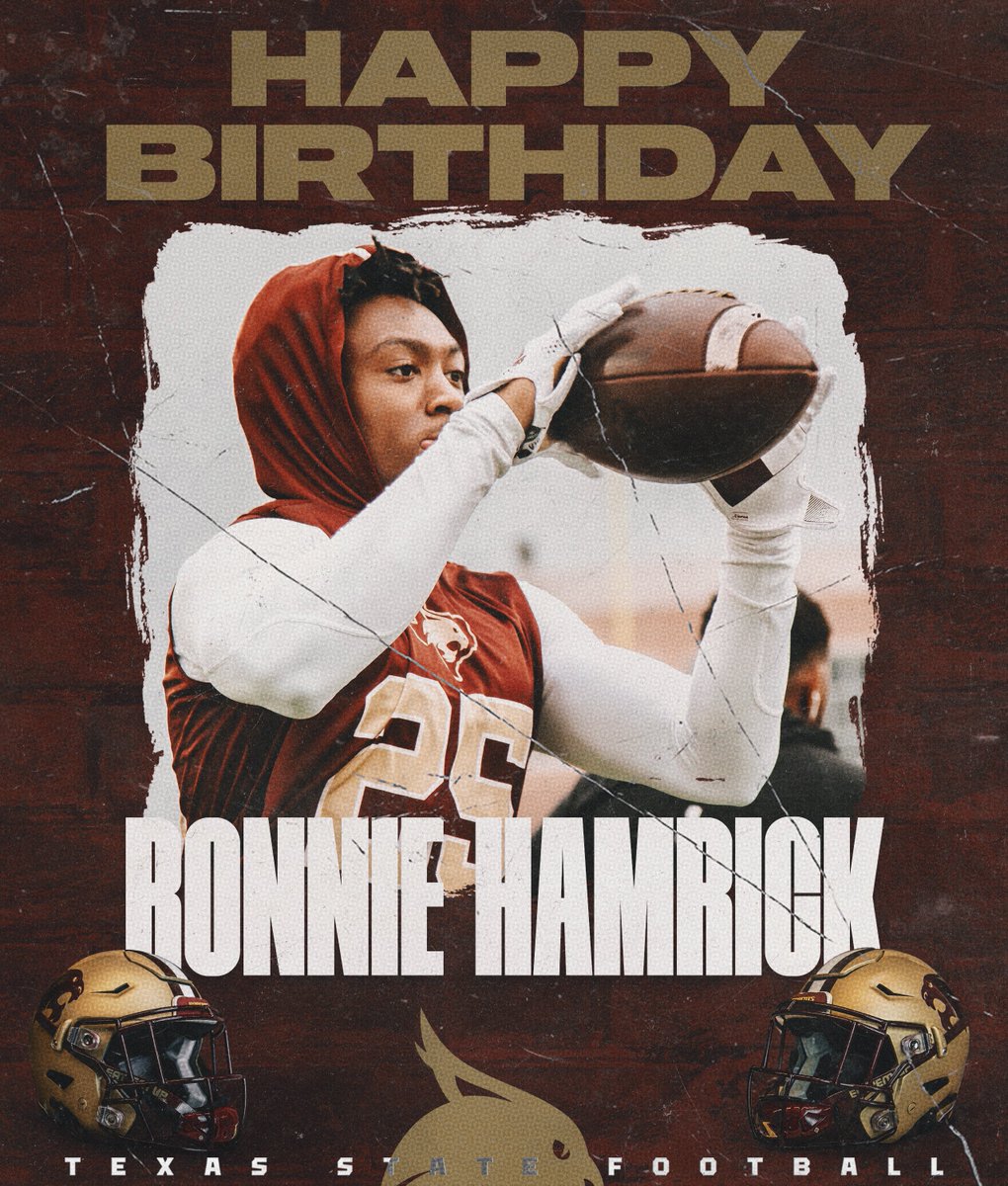 TXSTATEFOOTBALL's tweet photo. Happy Birthday to our guys, Devin Martinez (@grampayams) and Ronnie Hamrick (@rhamrick25)!!

#EatEmUp https://t.co/IZuexHRQ9N
