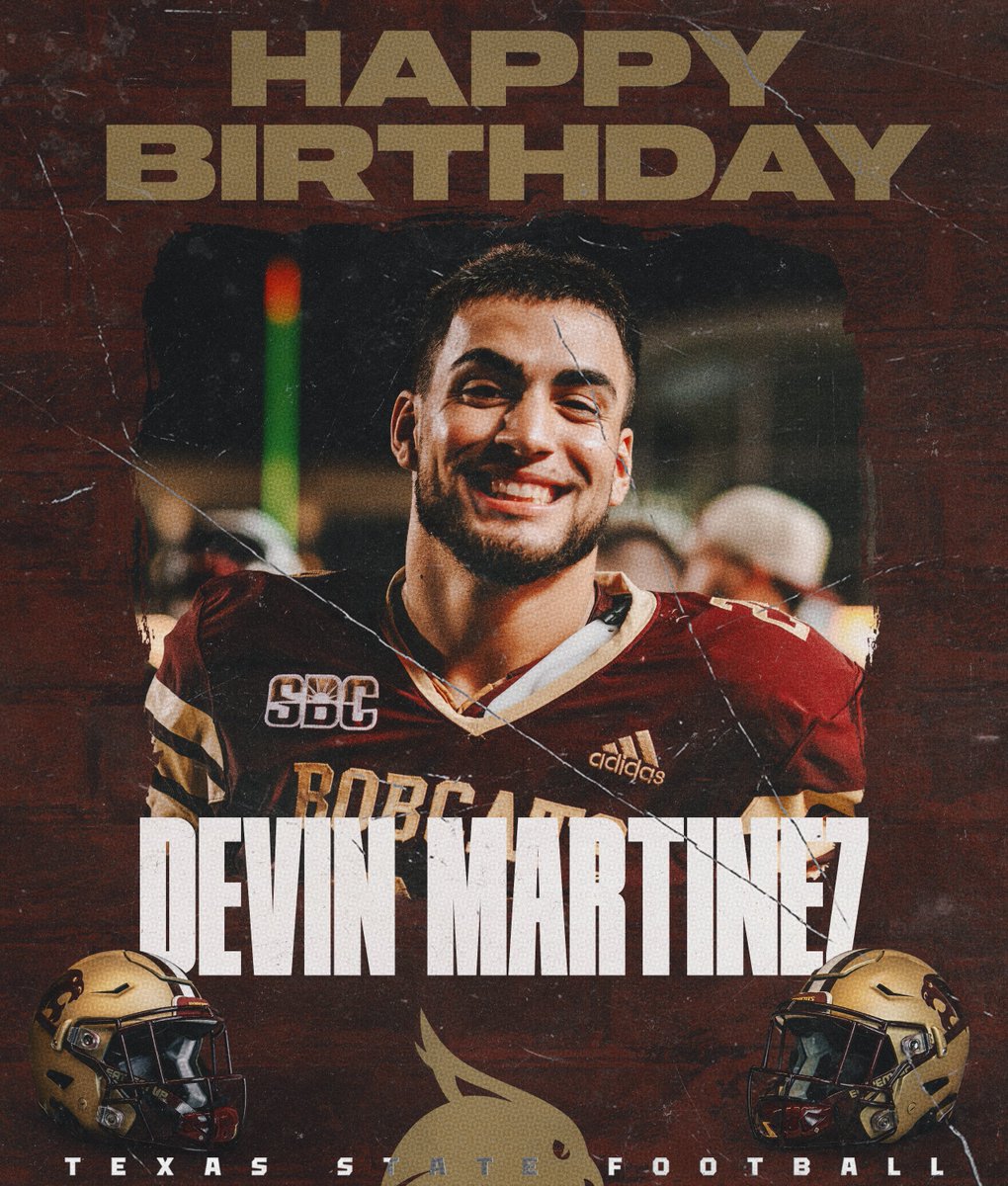 TXSTATEFOOTBALL's tweet photo. Happy Birthday to our guys, Devin Martinez (@grampayams) and Ronnie Hamrick (@rhamrick25)!!

#EatEmUp https://t.co/IZuexHRQ9N