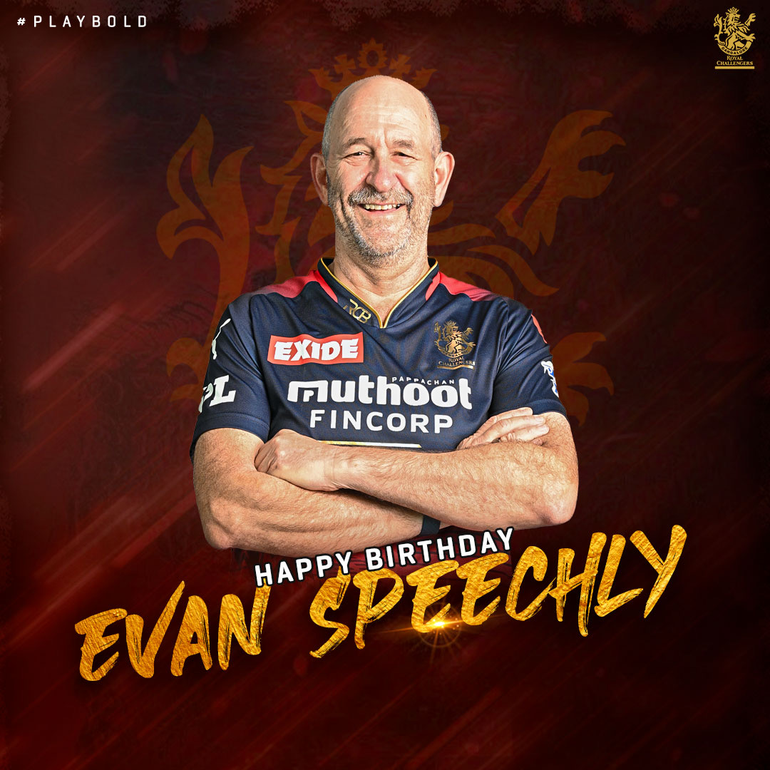 RCBTweets's tweet photo. Join us in wishing two invaluable gentlemen of the RCB support staff, our Batting &amp; Spin Bowling Coach Sridharan Sriram and Physio Evan Speechly, a very Happy Birthday! 😃🎂

#PlayBold https://t.co/uod98oSqeV