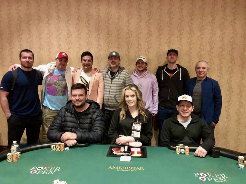 DeucesElite's tweet photo. Final Table @AmeristarSC 

St 1. Carlos Loving 1,150m
St 2. Peter Brooks 1,155m
St 3. Austin McCormick 1.640m
St 4. Bradley Beetz 850k
St 5. Igor Holidiay 1,115m
St 6. Andros Ioakimides 3.270m
St 7. Jackson Holtgraves 310k
St 8. Paul Fehlig 1,660m 
St 9. Jeff Trudeau 1,120m https://t.co/xLcohOW359