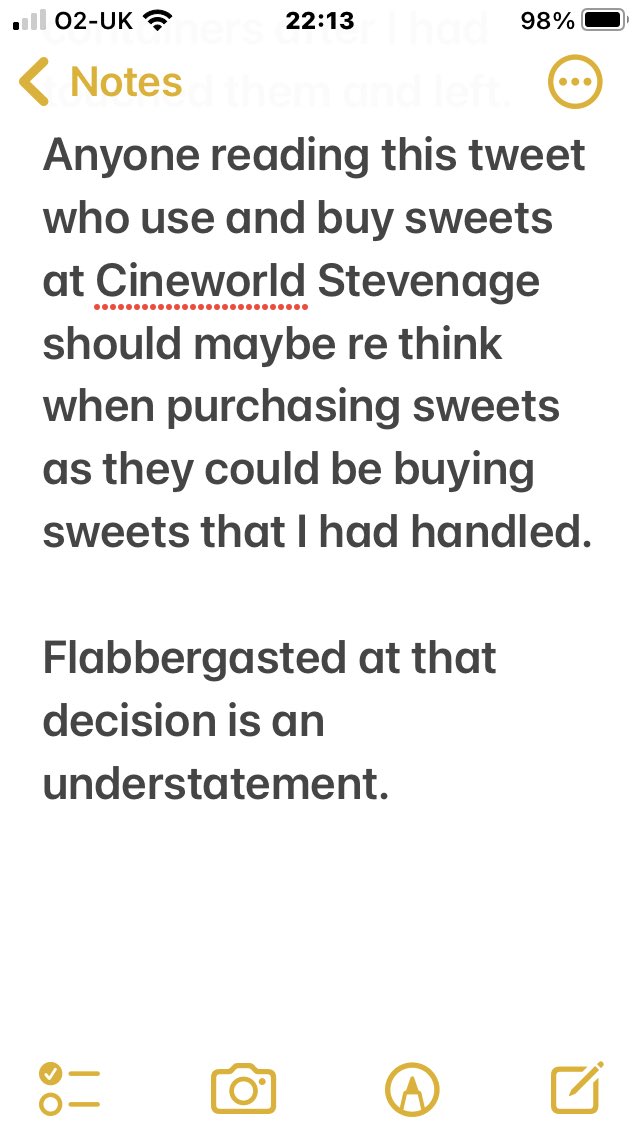 Potts45's tweet photo. @cineworld and everyone that sees this post please read the screens shots. I personally couldn’t believe it. https://t.co/0Z3hDxYOfn
