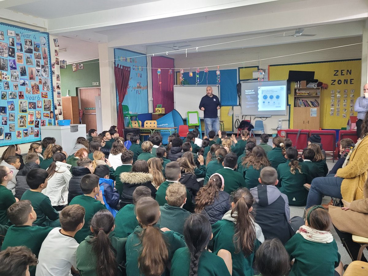 #GibraltarMarineScienceStudies Yr 6 BFUP are currently studying the human body As part of our #STEM #marinescience, a talk on the widespread presence of #Microplastic in the #MarineEnvironment was given Latest research shows ingested microplastic can be absorbed into the blood