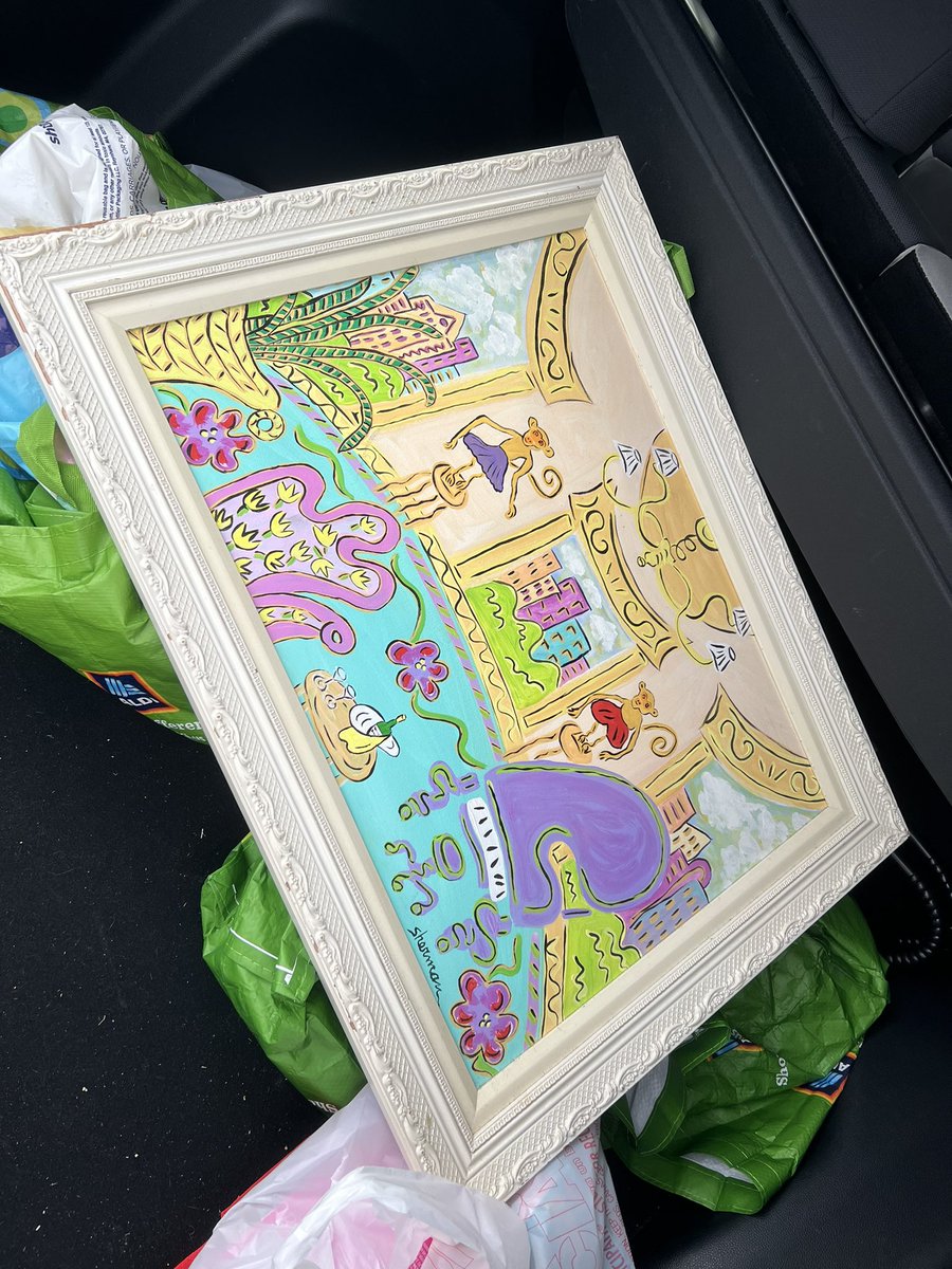 faith_danielleb's tweet photo. Found this painting at the local consignment. The friends vibes are immaculate. I could cry. https://t.co/r82KByLJCX