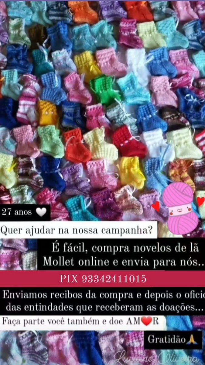 DeOlhobbbrasil_'s tweet photo. PAPO SÉRIO!
Amigos, estamos quase sem estoque de novelos de lã Mollet quem puder ajudar enviando novelos ou com PIX 93342411015 agradeço de ❤
Enviamos comprovantes de doação das entidades beneficiadas e comprovante de compra de novelos pra todos.
Qualquer ajuda é bem vinda🙏 https://t.co/9DggqkE8Ze