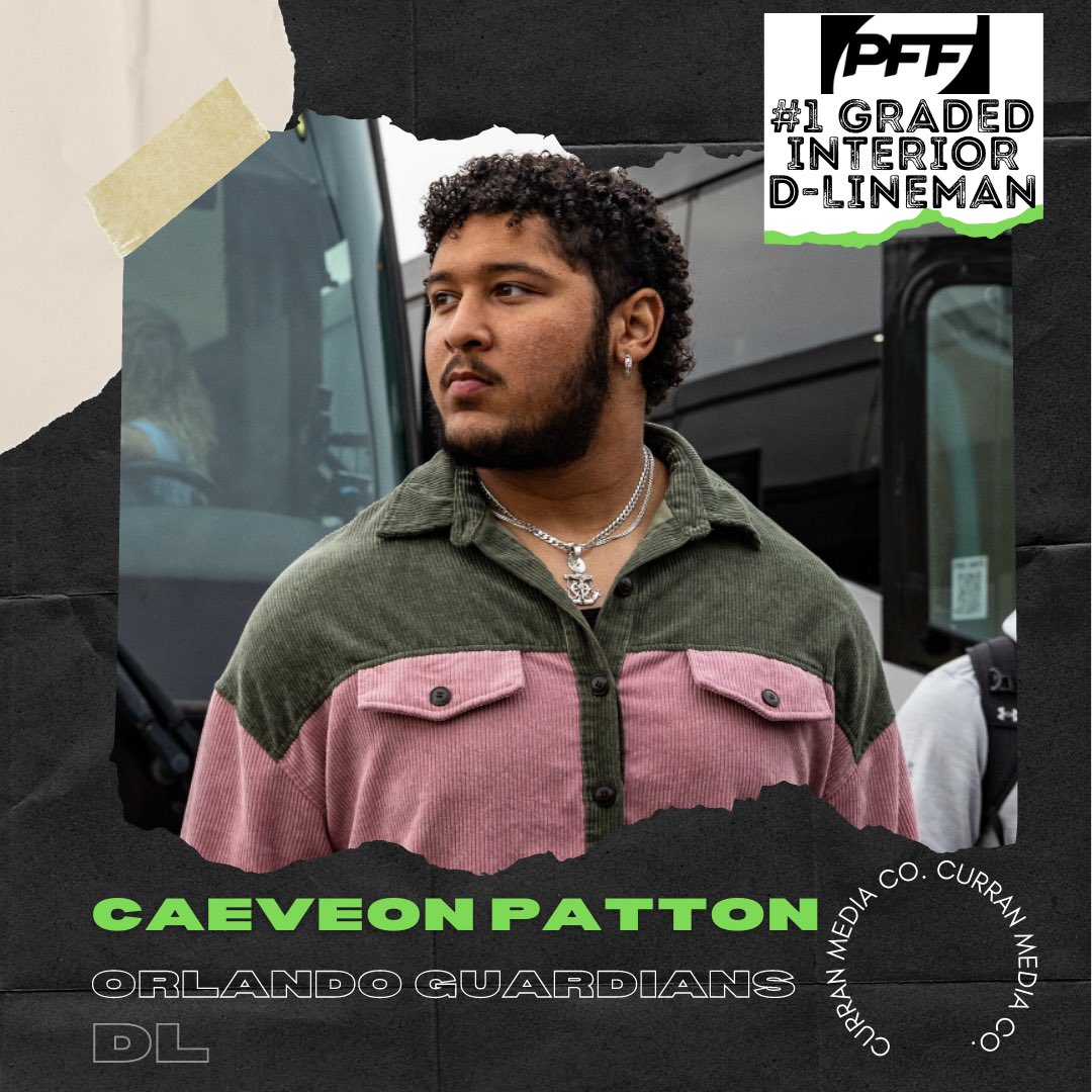 CurranMediaCo's tweet photo. Big time XFL Debut for @Cpatton88!

The #1 @PFF Graded Interior D-Lineman    (with 40+ snaps) in Week 1👏 https://t.co/UhZ0h2pUGy
