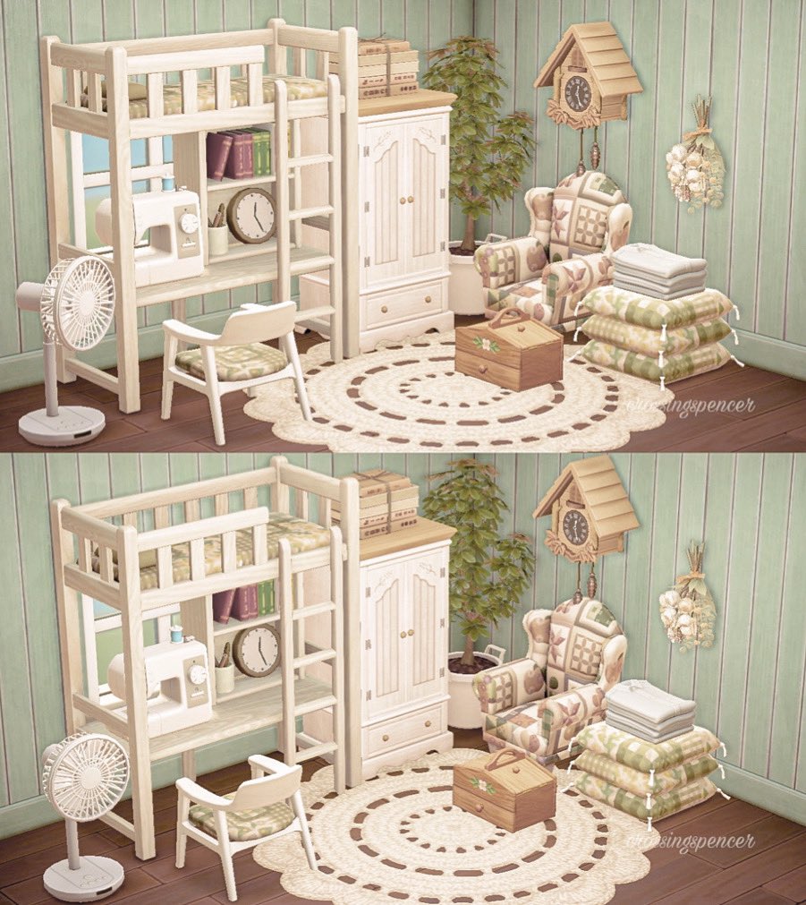 crossingspencer's tweet photo. cozy little sewing room 🤍💚🪡 #acnh #animalcrossingnewhorizons  #animalcrossing  #acnhideas #acnhdesigns #マイデザイン #あつ森写真部  #どうぶつの森 #あつ森 https://t.co/6QRMV9apGi