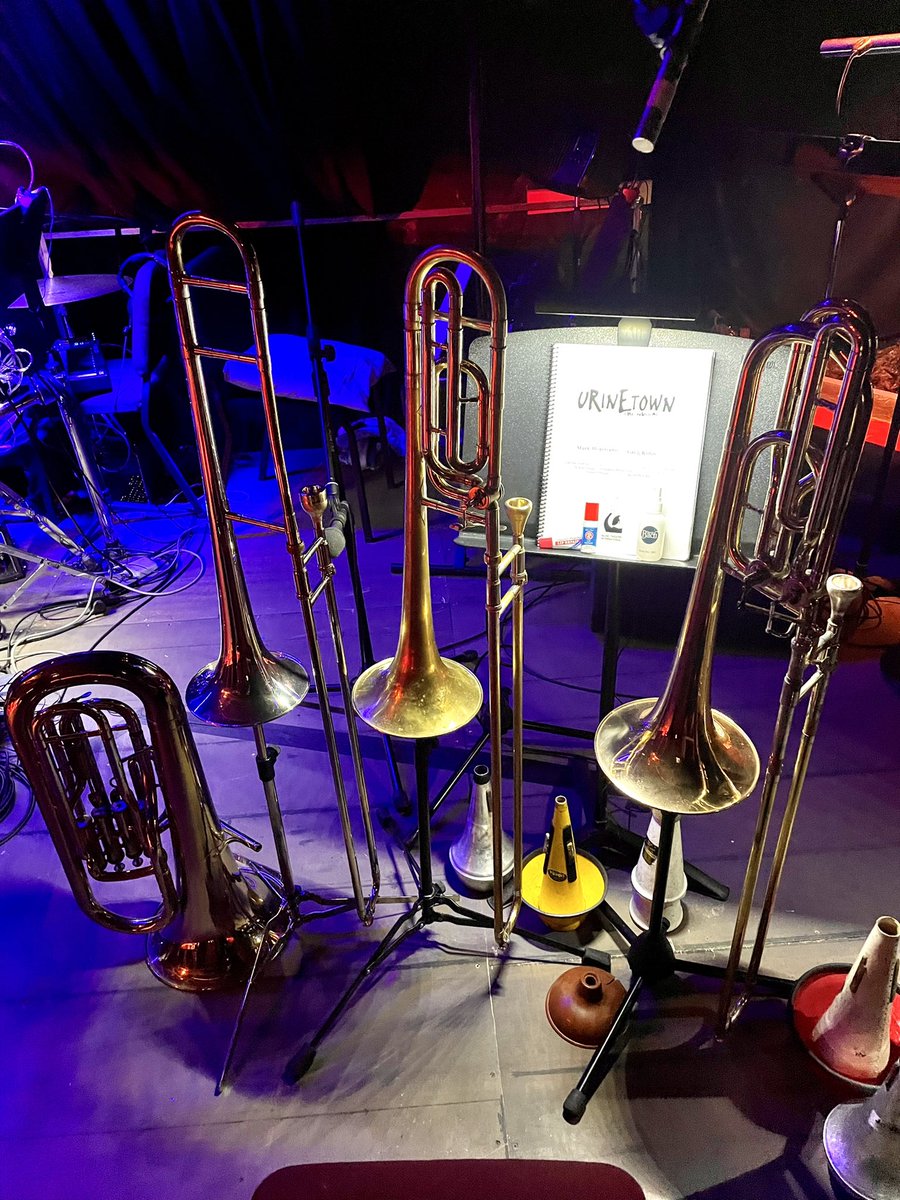 derekpylemusic's tweet photo. Have had a blast recently playing the show “Urinetown” at Harvard-Westlake School! Since moving back to LA, I’ve spent the past year working on my doubles and am starting to feel as comfortable on bass trombone and euphonium as I am on jazz and classical tenor trombone. https://t.co/Vn9sLpNjG0