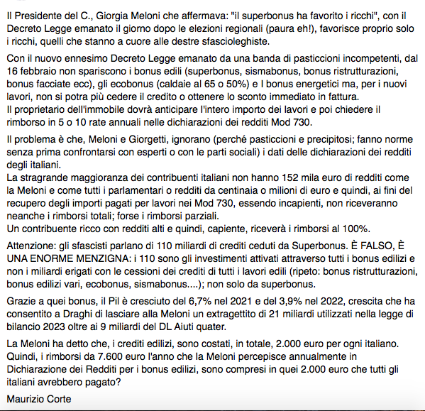 A proposito di #superbonus110 #BonusEdilizia #scontoinfattura #cessionedelcredito ..
#GovernoMeloni #CDX #FdI