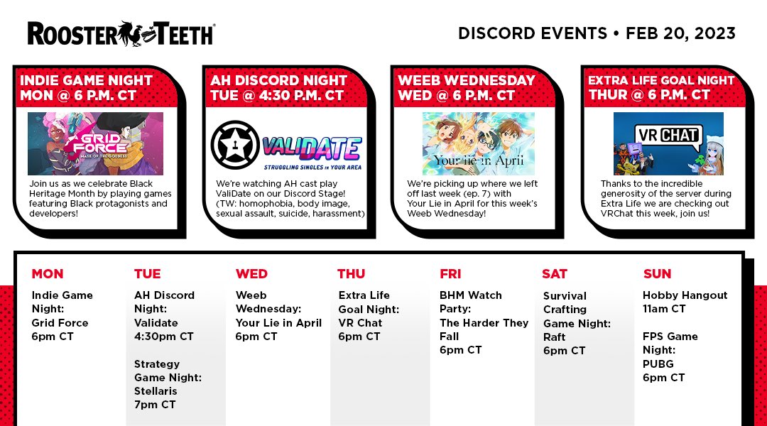 Rooster Teeth Community on Twitter: "New Schedule who dis (I think we’ve made this joke already