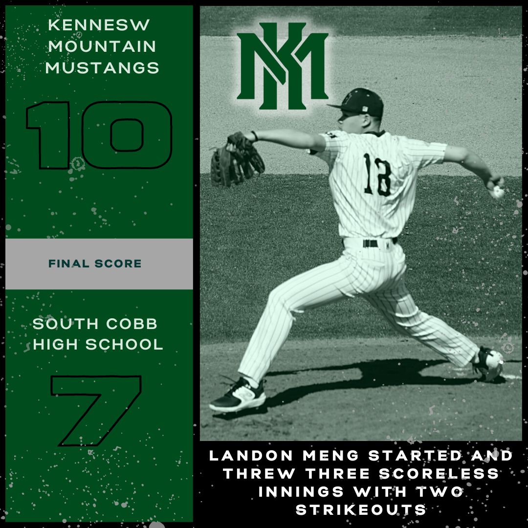 KsawMtnBaseball's tweet photo. Mustangs move to 5-1 on the young season taking care of South Cobb High School today! 
#MountainBoys 
#BeautifulDayForBaseball https://t.co/nnUWqpYheb