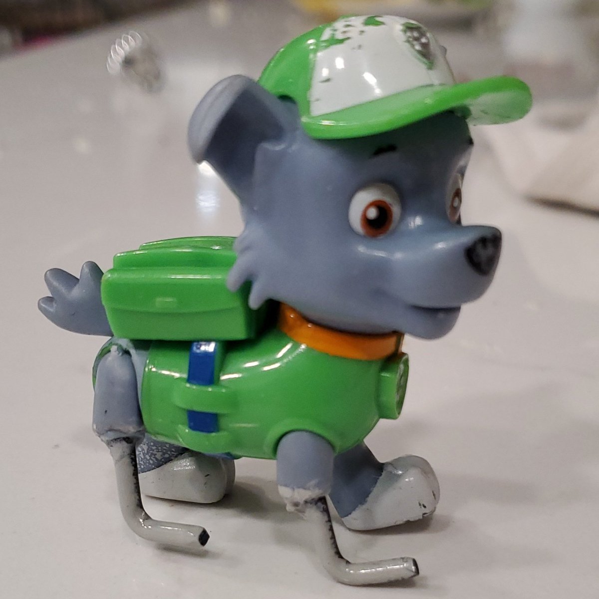 grafinator's tweet photo. Rocky from @pawpatrol has had a rough time but with his new prosthetics he is good to go again and my daughter is happy. https://t.co/bMHRgKurIC