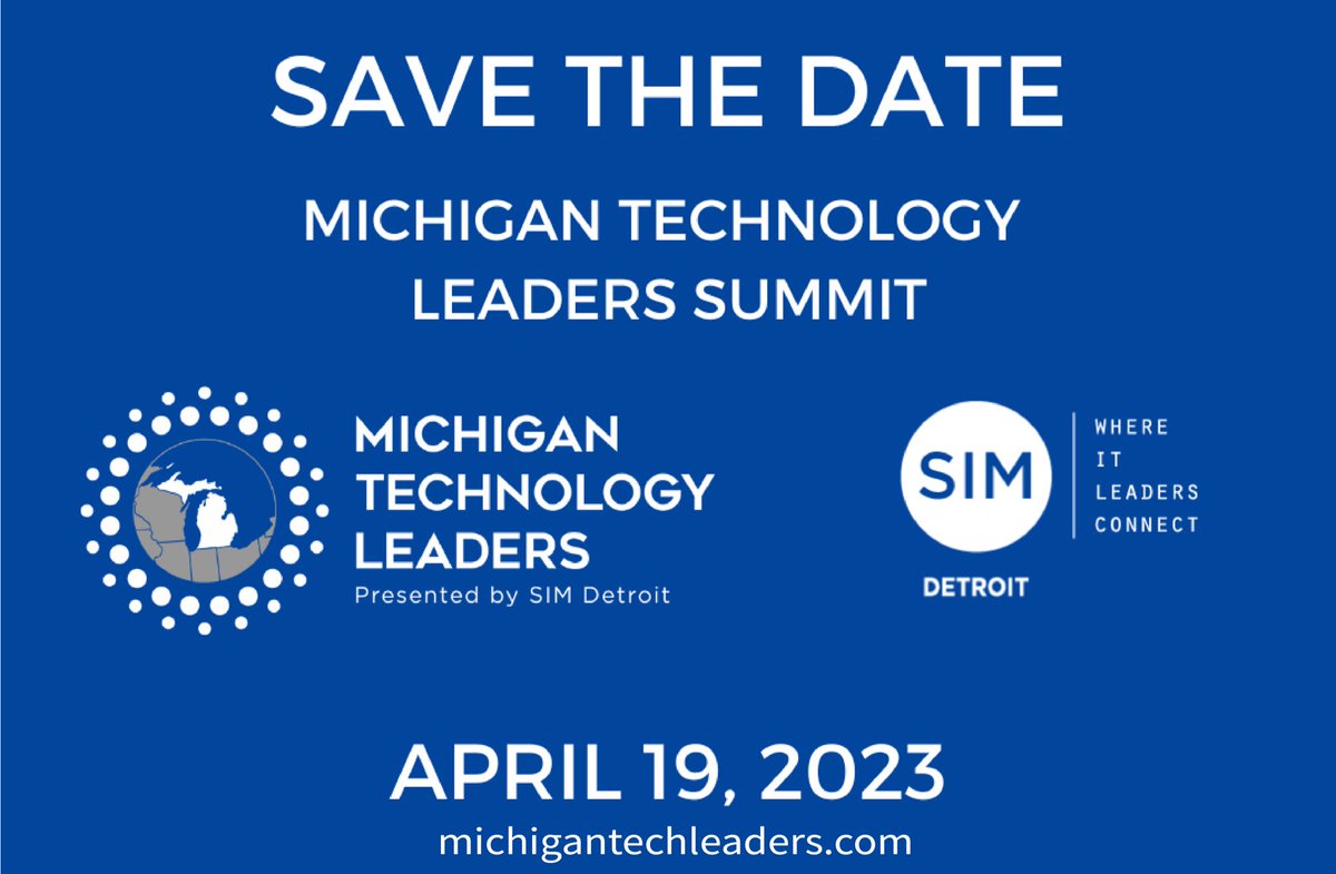 We’re inviting all #Michigan #CIO’s, #CISO’s &amp; #ITLeaders throughout #Michigan to join us for https://michigantechleaders.compowered by <a href="/SIMDetroit/">SIM Detroit</a>❗️We’re planning to learn, share, network while making a BIG impact for regional #STEM nonprofits! #JoinUs #Detroit #ITintheD