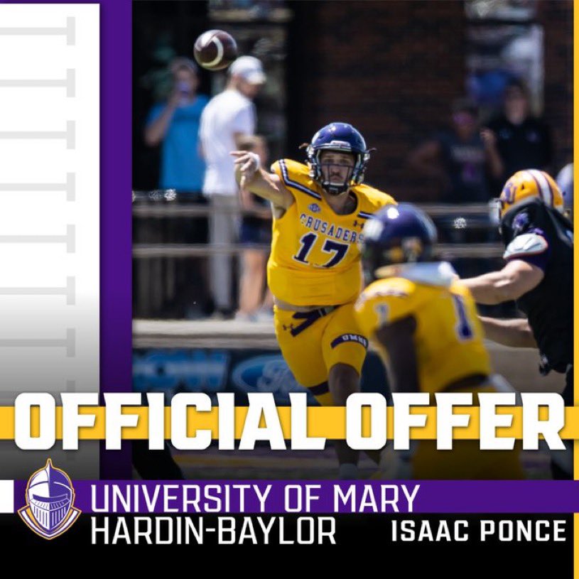 Isaac ponce (@iponce1017) on Twitter photo Very blessed to receive another offer from <a href="/CruFootball/">UMHB Footballπ</a> !!!! @CoachDeBesse <a href="/CoachDelgado_/">Cam</a> <a href="/CoachJDCary/">Coach Cary</a> <a href="/Alanweddell12/">Alan weddell</a> <a href="/CoachPadron/">Andy Padron</a> <a href="/CoachMoffett5/">Blake Moffett</a> Very blessed to receive another offer from <a href="/CruFootball/">UMHB Footballπ</a> !!!! @CoachDeBesse <a href="/CoachDelgado_/">Cam</a> <a href="/CoachJDCary/">Coach Cary</a> <a href="/Alanweddell12/">Alan weddell</a> <a href="/CoachPadron/">Andy Padron</a> <a href="/CoachMoffett5/">Blake Moffett</a>