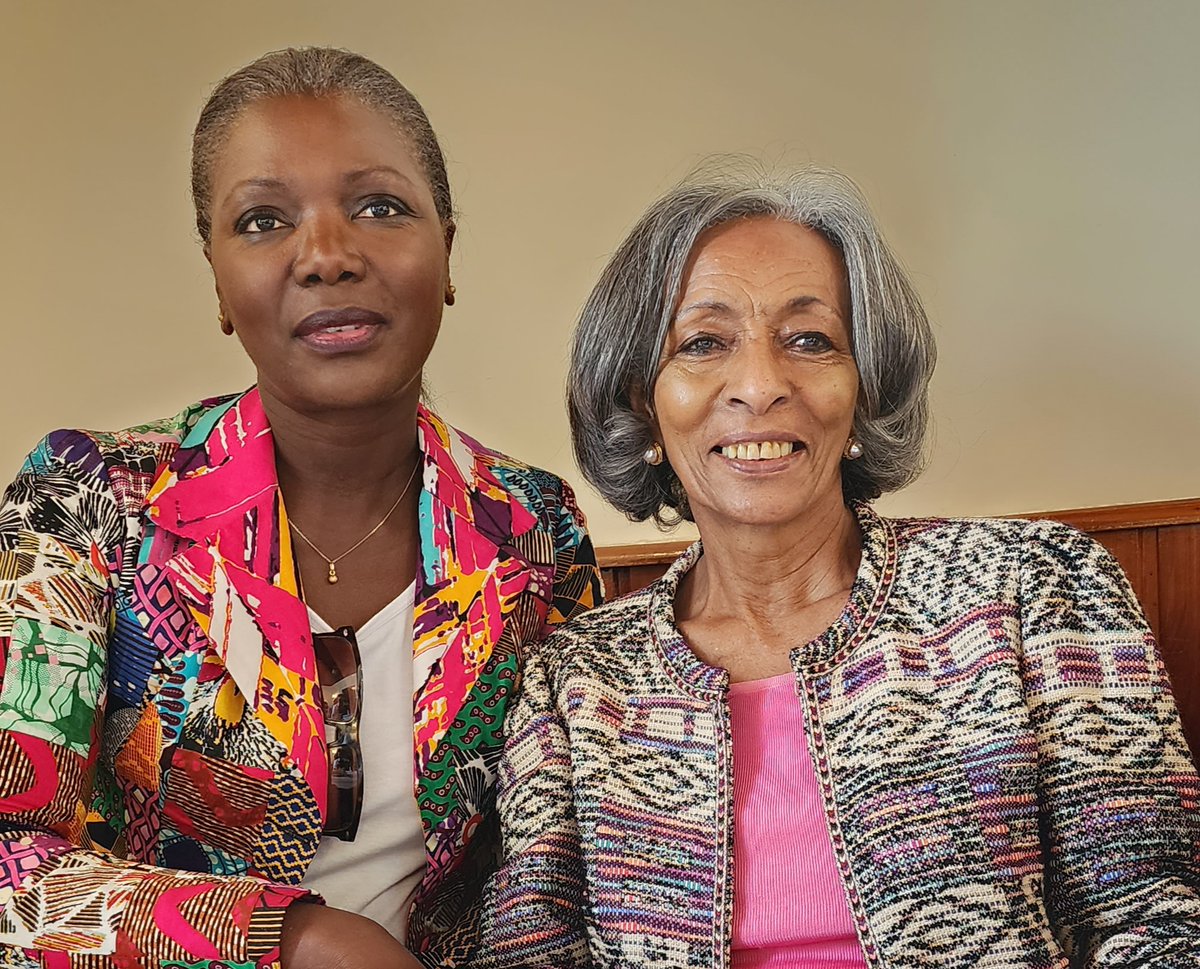 AntoniaSodonon's tweet photo. What a pleasure spending some time with H.E Ambassador Konjit Sinegiorgis #Ethiopia , the longest serving African woman diplomat, on the margins of the 36th #AUSummit2023  #WomenInDiplomacy https://t.co/IHFCKMxoTu