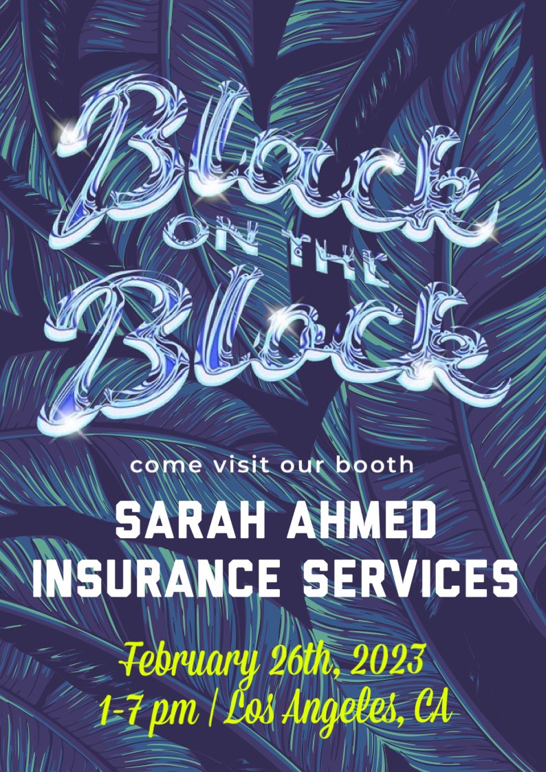 sarahhanem's tweet photo. Join me this Sunday at Black on the Block. 
I will be at the Allstate booth 😊 https://t.co/m2WQjHyD39