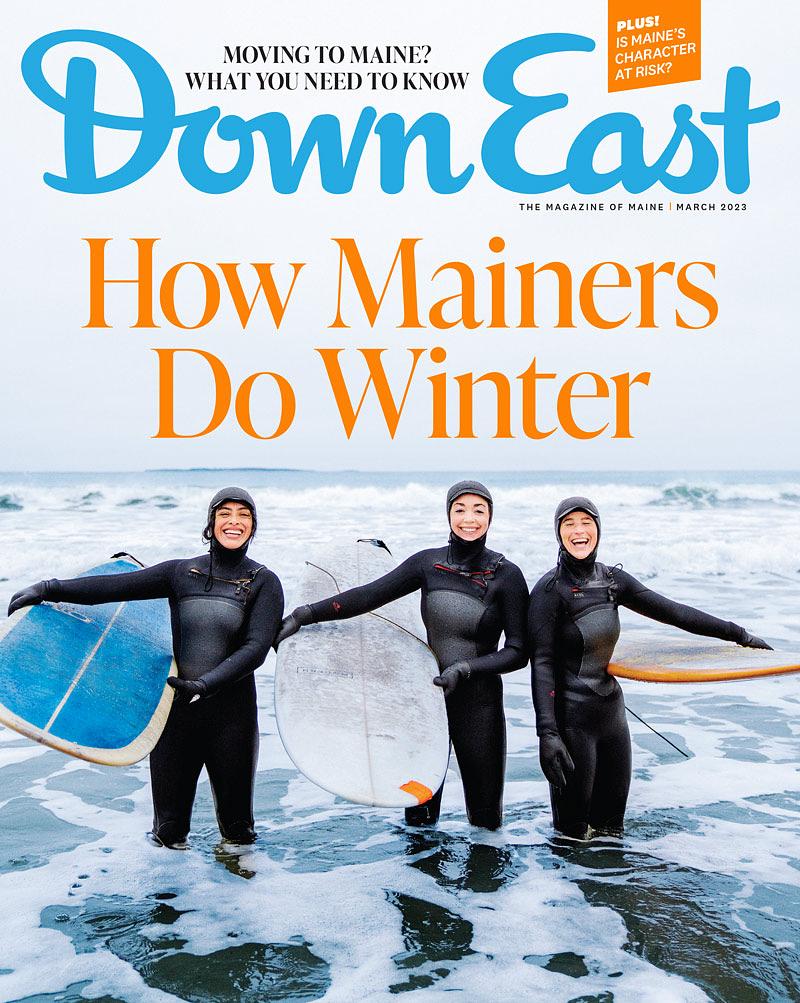 How Mainers do winter, a look back — and a look ahead — at Maine’s <a href="/SaltInstitute/">Salt Institute for Documentary Studies</a>, and more! Catch editor <a href="/brianMT/">Brian Kevin</a> on #207tv tonight at 7 p.m. for a preview of our March issue. ➡️ shop.downeast.com/product/down-e…

📷 More Women+ Surf members at Pine Point Beach, photographed by Tara Rice.