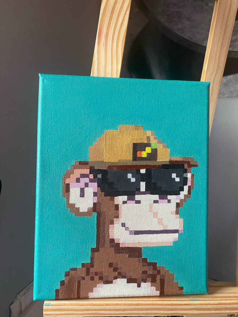 XWingNFT's tweet photo. Alright @ApeGangNFT it is time… have you ever wanted to hold your beloved Ape in your hands? Well now you can. Each Ape can now be brought to life by our newest Gang member @Rozartnft ! A personalized painting of any and every Ape can now be purchased and brought home to you! https://t.co/ZU2YrR91S4