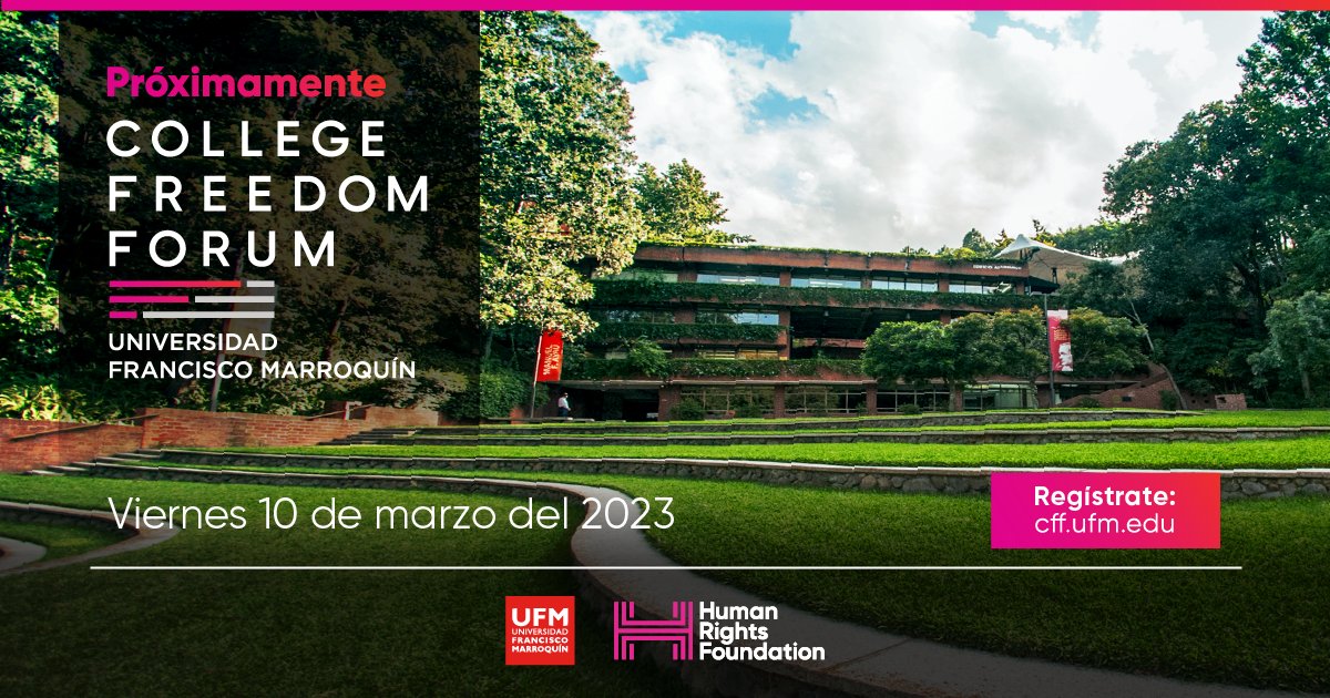 UFMedu's tweet photo. CFF at UFM es un evento de un día, en el que los estudiantes podrán tener contacto directo con personas de todo el mundo que han sufrido increíbles violaciones de sus derechos humanos.
Regístrate aquí: https://t.co/6pU7a6WlIE
#CollegeFF #CFFUFM2023 #UFM https://t.co/Cngp5QsVQw
