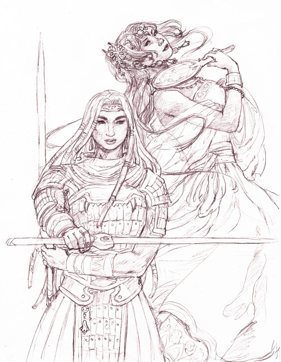 crispyvoidbagel's tweet photo. "The Scheming Princess's Blade" 
Kharan, an illegitimate princess who must outscheme everyone simply to survive.
Aseeri, a warrior who wants to find her family.
They team up against the society that wants to crush them both.
(Im never going to write this LOL) https://t.co/LZz8HPa5lT
