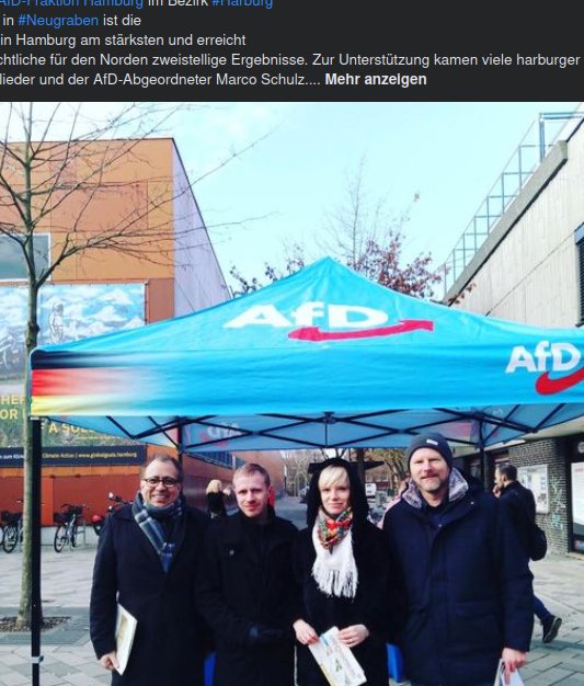 AfaNord's tweet photo. In #Harburg organisierte die rassistische Partei außerdem mit Olga Petersen & Juri Kofner "Fraktion im Dialog vor Ort". Der entschlossene Protest heute war ein stabiles Signal an die Zunahme der #NoAfD-Aktivitäten 2023. https://t.co/zHmozaoAM3 3/3
#DankeAntifa #HH2002 #NoNazis https://t.co/Fn5JB515am