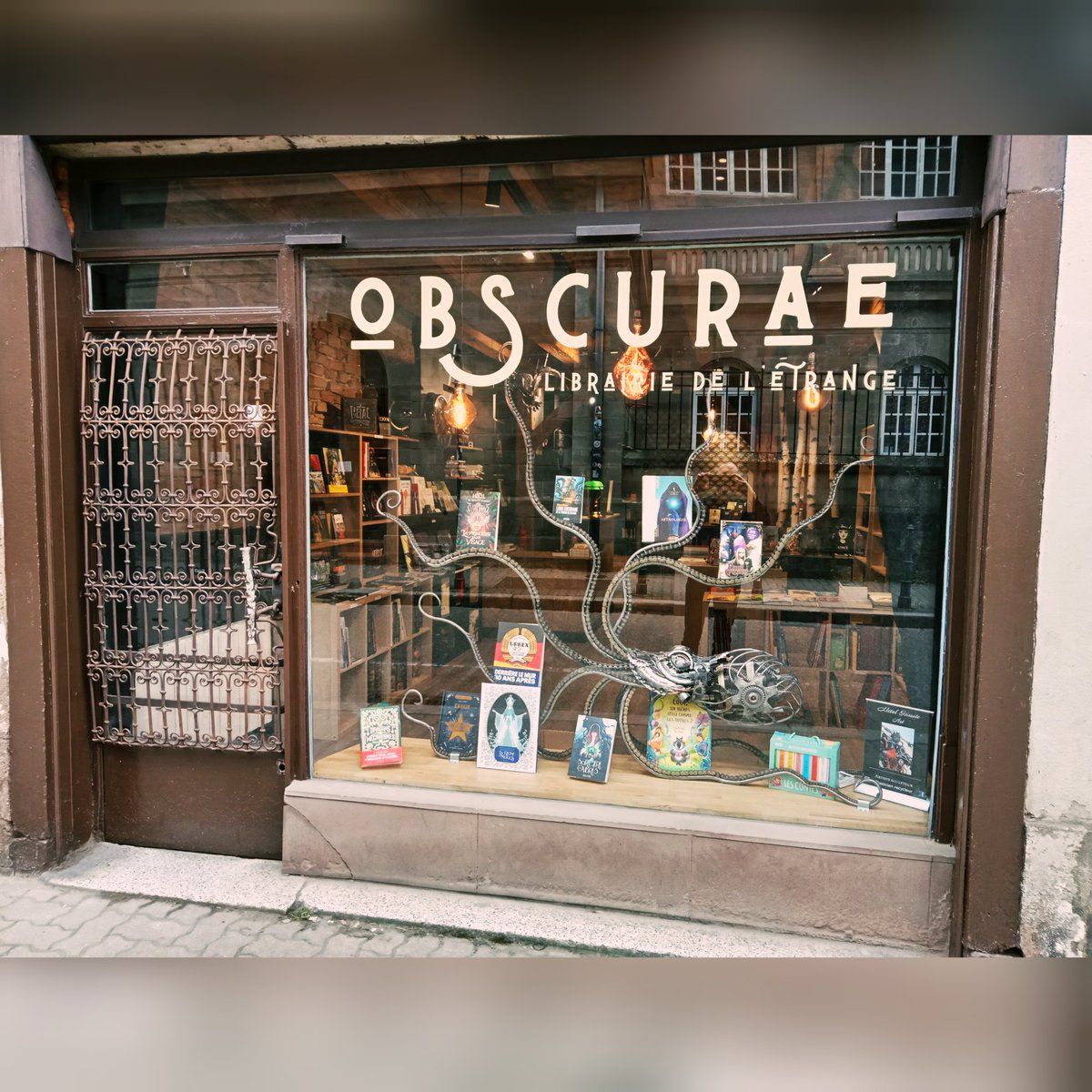 MatireNoire5's tweet photo. 🐙 Voilà, Obscurae la librairie de l'Etrange dédiée aux littératures de l'imaginaire (mais pas que) est enfin ouverte 🐙
Rendez-vous à Strasbourg pour découvrir l'autel Lovecraft ?

#imaginaire #Strasbourg #fantasy #sfff #horreur #fantastique #esoterisme https://t.co/P0NBcs1mOg