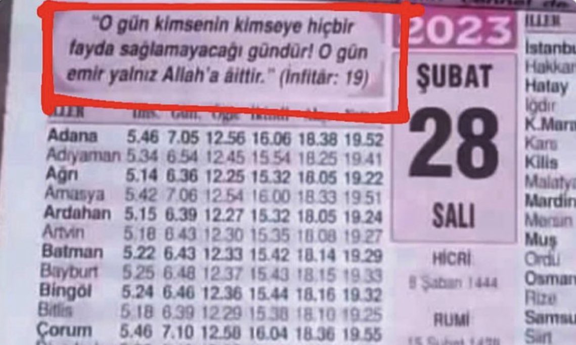 slowilahim's tweet photo. 28’Şubat Salı gününün takvim yaprağında şöyle yazıyor: “O kimsenin kimseye faydası olmayacağı bir gündür. O’ gün bütün emir’ hüküm ve yetki yalnız ALLAH’ındır! https://t.co/9r6i1poO87