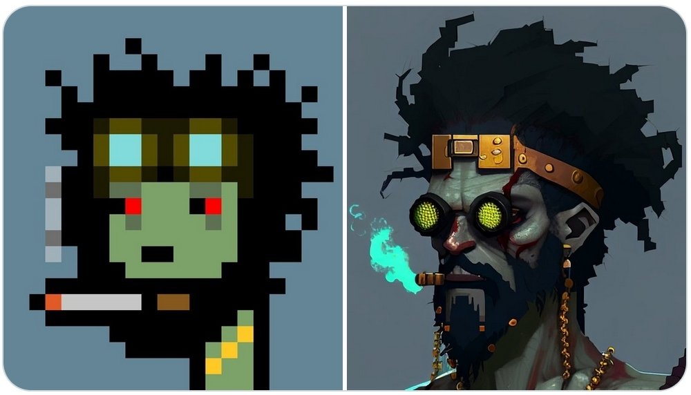 MisterMcphunk's tweet photo. It's an evolution baby✊🏽✊🏽

#cryptopunknft ➡️ #cryptophunknft ➡️#buildyourownphunk ➡️#AICryptophunk
#punks #phunks @TheSkullCat @ghostmoney1111 https://t.co/jZhFsdzSB8