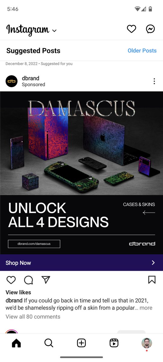 tytanmcbride's tweet photo. @dbrand look at u guys, literally paying for me to see your stuff. joke's on you, it's worked. https://t.co/QzfGalf0hN