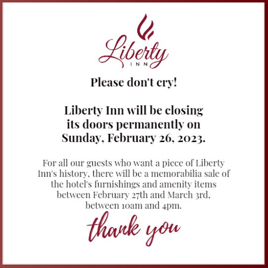LibertyInnNY's tweet photo. ** UPDATE ** 😪 The @LibertyInnNY will be closing its doors for good on Sunday, February 26th, 2023 😍 Memorabilia sale from February 27th to March 3rd, between 10 am &amp; 4 pm #newyorkcity #libertyinnnyc #meatpackingnyc #chelsea #nyc #brooklyn #manhattan #queens #newjersey #bronx https://t.co/w942soMBl3
