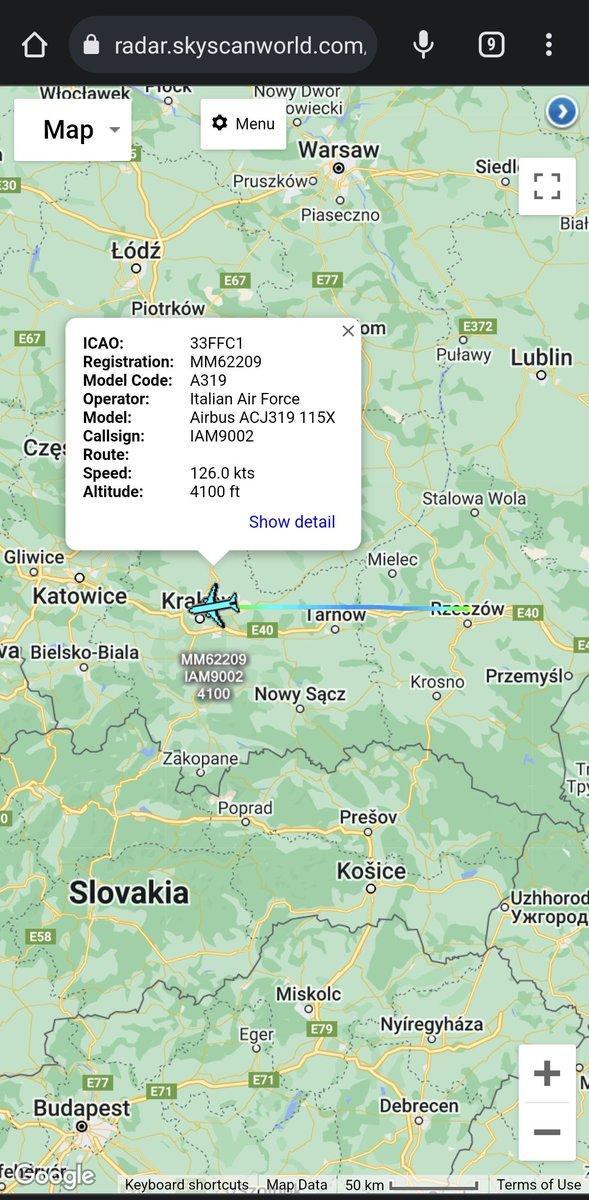 scan_sky's tweet photo. Italian Air Force 🇮🇹 - A319-115X - #MM62209 - #IAM9002
Departed From Rzeszów-Jasionka 🇵🇱 & Heading To John Paul II Kraków-Balice International Airport 🇵🇱
Likely Took Italian Prime Minister Giorgia Meloni 🇮🇹 To Rzeszów-Jasionka In Preparation For The Train Journey To Kiev 🇺🇦 https://t.co/eCYhdVJpOb