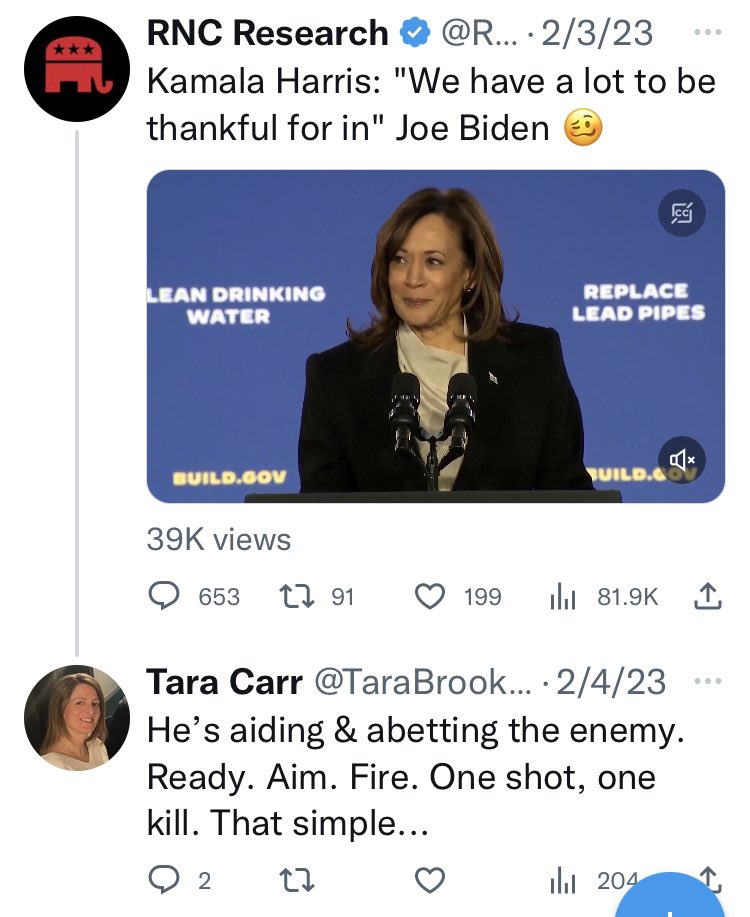 LapposAmy's tweet image. @Lbackusoncrime bad reporting should embarrass you. 
The very least you could have done was look at Carr’s tweet and what she was responding to. 
Carr responded to a tweet where MVP says a single sentence about POTUS. Neither tweet mentioned a balloon. But it’s “unclear” to you😂