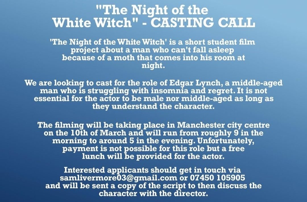 Super cool script inspired by Edgar Allan Poe - any enquiries please email the address below or send me a quick hello! Alternatively if you know any grumpy middle-aged men, please send them our way. :)

#SupportIndieFilm #castingcall #actor #FilmTwitter #indiefilm 
#shortfilm