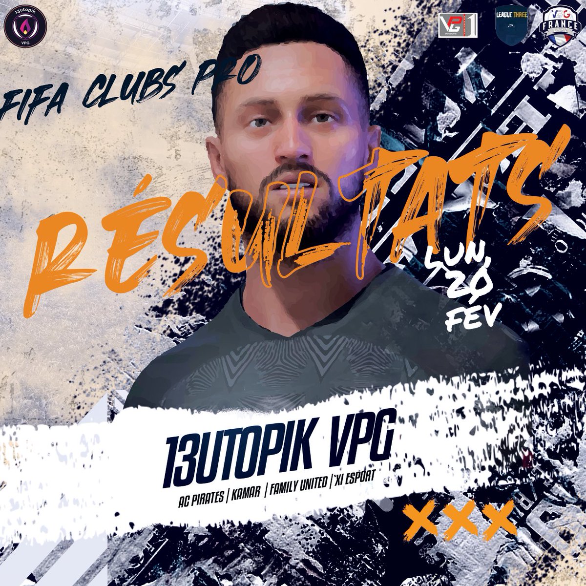 📊 RÉSULTATS 📊

🏆 | <a href="/VPGFrance_/">VPG France</a> 🇫🇷
📅 | J25 / J26
✅️ | 6-0 🆚️ @FAMILLYUNITED
✅️ | 5-1 🆚️ <a href="/acpiratesesp/">AC Pirates eSports</a>

🏆 | <a href="/VPGEurope/">Virtual Pro Gaming | Europe</a>
📅 | J21
✅️ | 3-2 🆚️ <a href="/Z1GGET/">Z1GGET</a>

🏆 | <a href="/SwissVPG/">VPG Switzerland 🇨🇭</a>
📅 | J25 / J26
✅️ | 2-1 🆚️ <a href="/acpiratesesp/">AC Pirates eSports</a>
🤝 | 1-1 🆚️ <a href="/XIEsportFifa/">XI Esport</a> 

<a href="/13Utopik/">13UP</a>