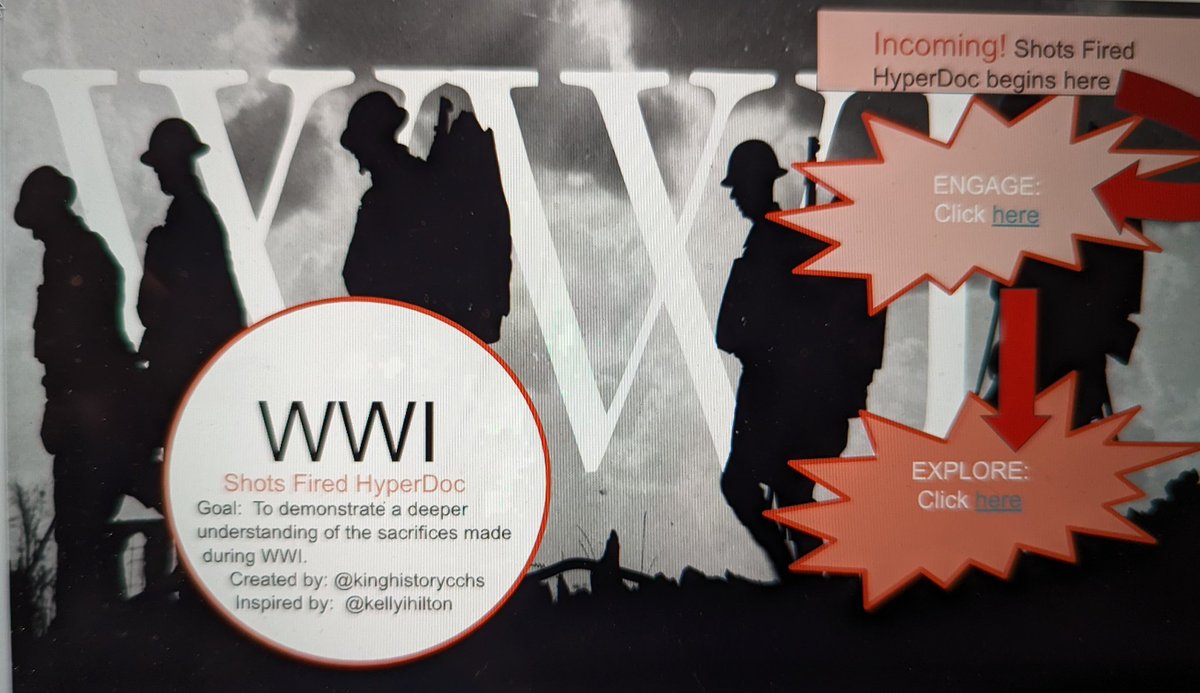 kinghistorycchs's tweet image. It's #CCSDigitalLearning Week! We are #empoweringlearners with this WWI 💥 #Hyperdoc @ChathamCentral