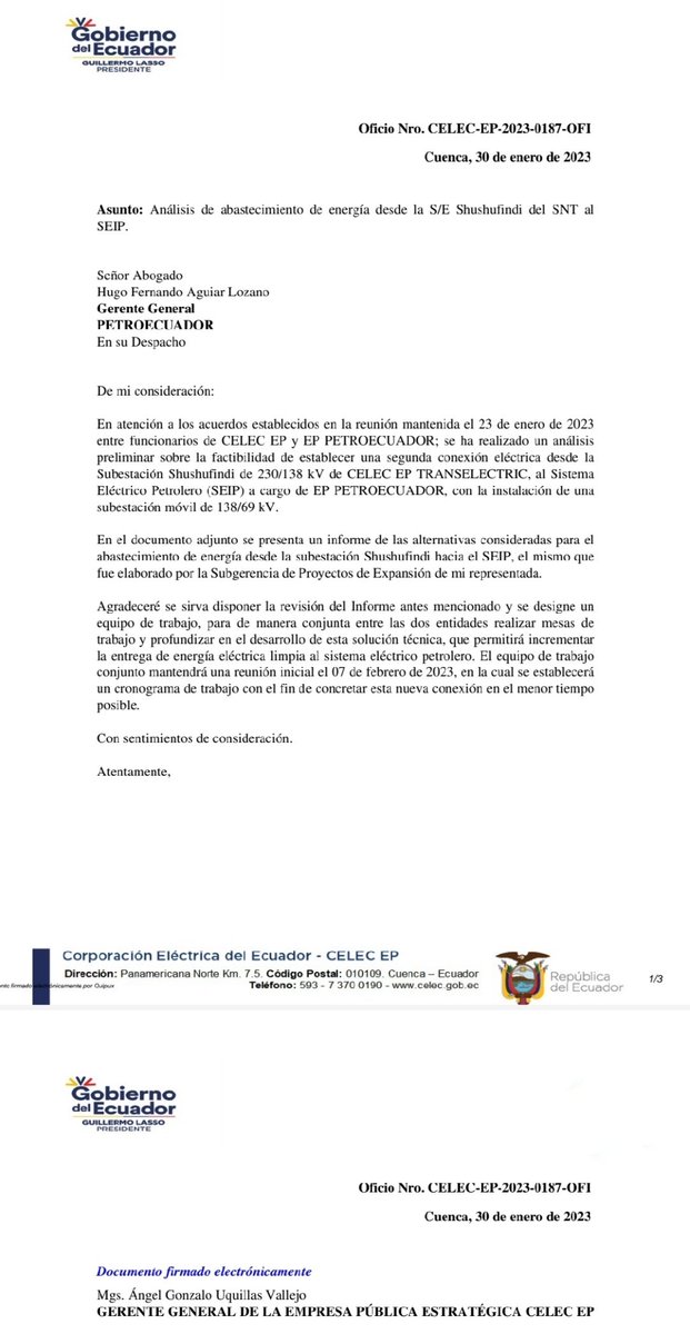 higuerahernan's tweet photo. Está demostrado que el cambio de
ministros y gerentes no resuelve los problemas prioritarios de #Ecuador. En @EPPETROECUADOR #HugoAguiar nunca conectó la estación eléctrica #Shushufindi al sistema eléctrico de la estatal petrolera. 🧶⬇️ https://t.co/LVSiE6BYRP