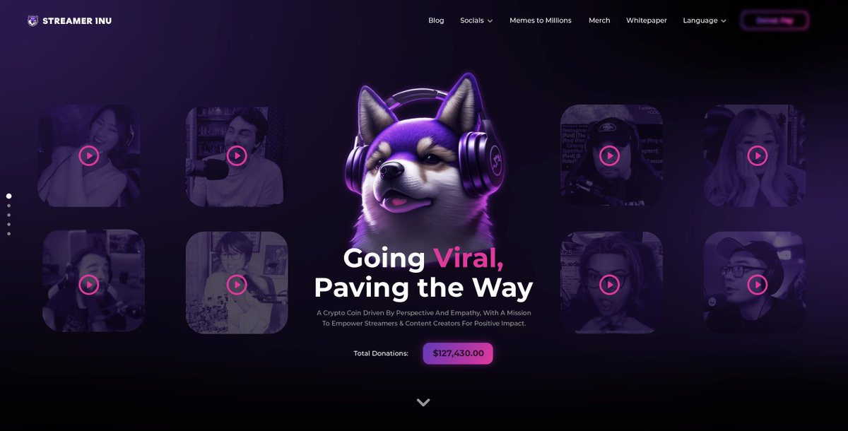 StreamerInu's tweet photo. Website V2 Coming Soon...

✅ Interactive Animations
✅ Roadmap
✅ Products &amp; Utilities 
✅ Buy Directly From Website
✅ New Upcoming Web3.0 Utility (Blurred Button)

Can you guess what the button is? Comment below for a chance to be the first to try it out!

#Streamerinu #Web3 https://t.co/n422yzGsHT