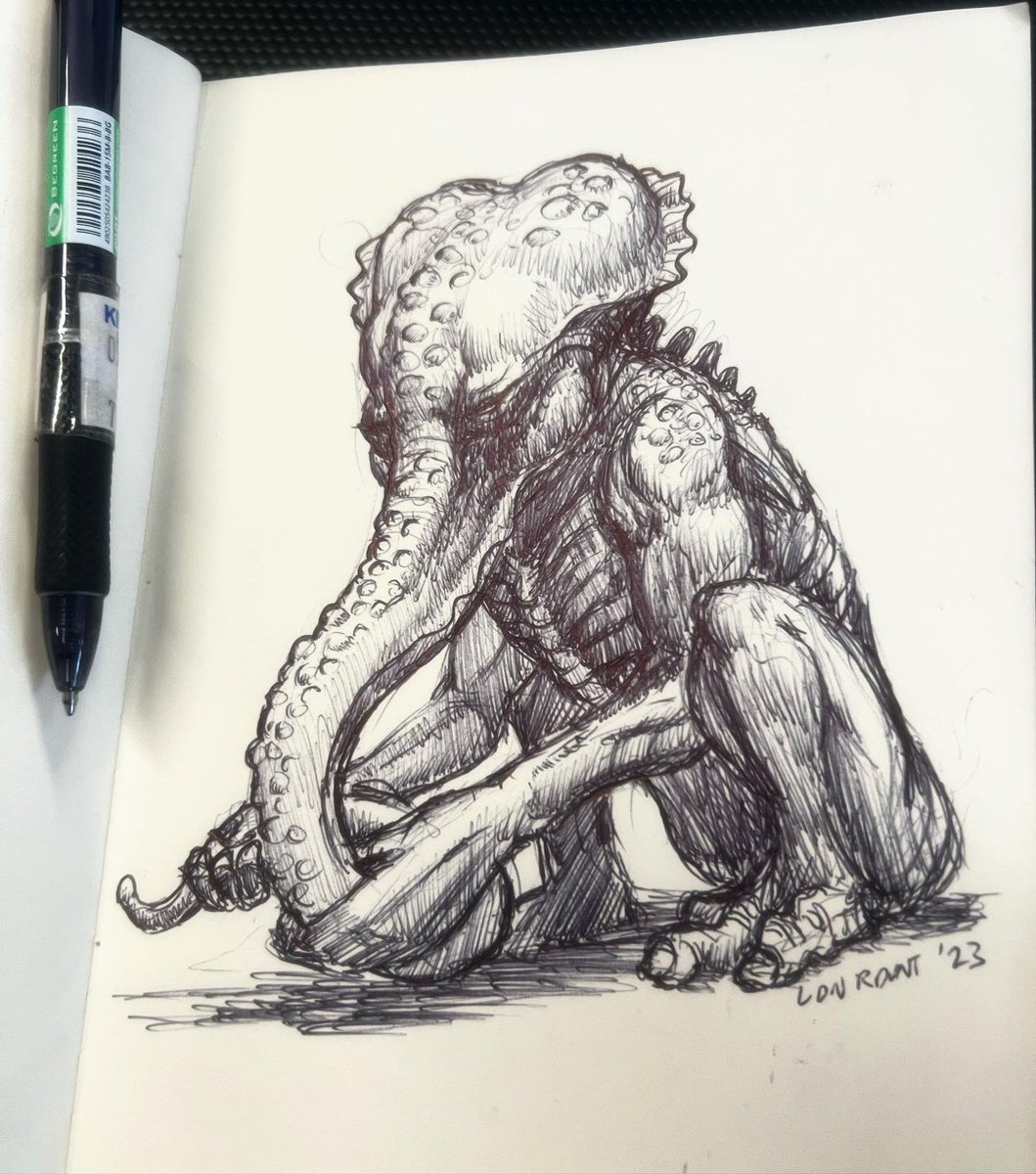 ‘Tentaphant Man’ 
Sketch from Drink & Draw Session last night. Ball point pen and A5 sketch pad.
.
.
#creature #sketch #traditionalart #conceptart #ballpointpenart #penandinkdrawing