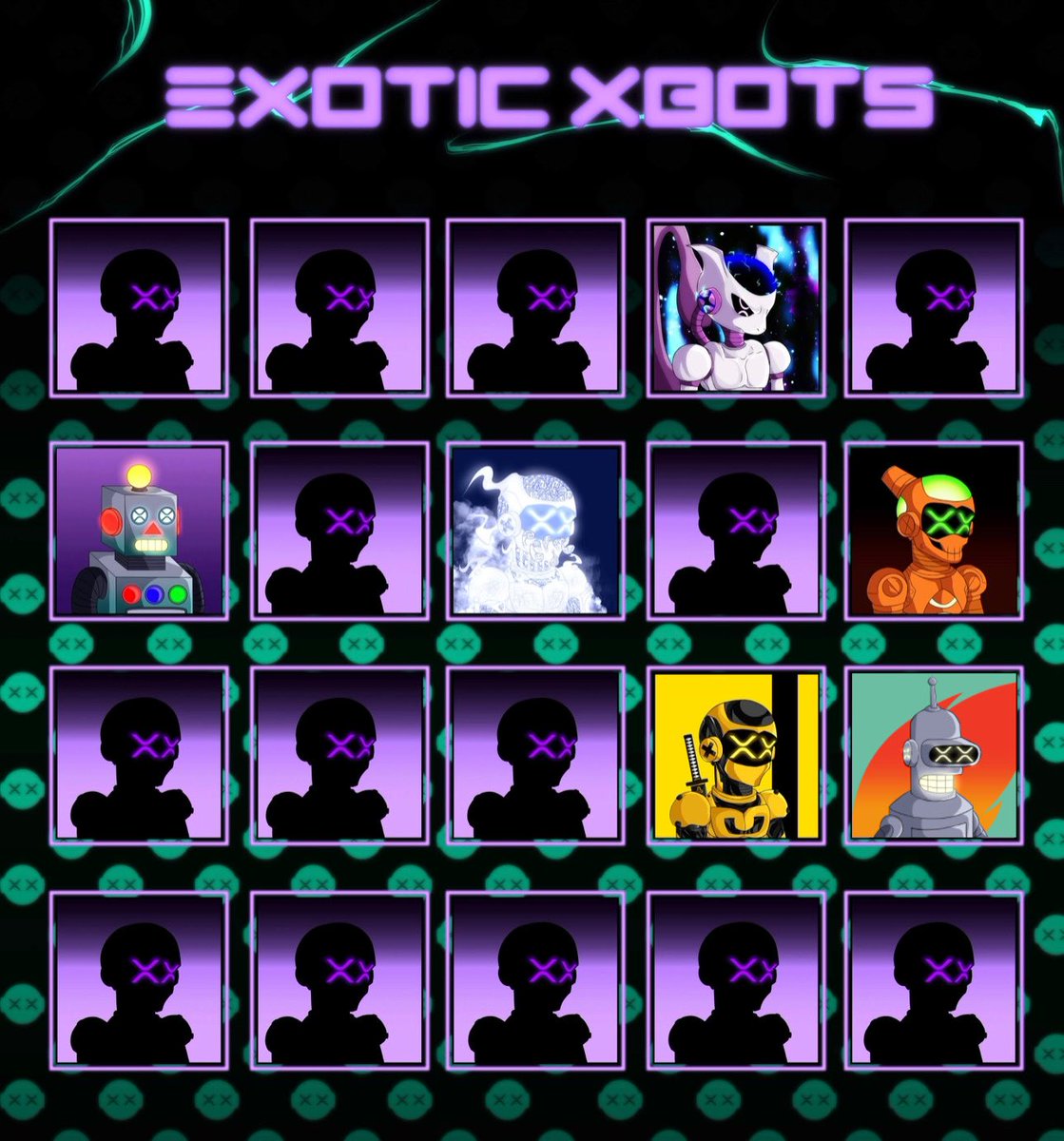 XBOTCLUB's tweet photo. THERE ARE STILL 14/20 1 OF 1 XBOTS LEFT TO MINT! 🤖🔥

WE HAVENT SEEN ONE POP UP FOR A LONG TIME NOW… 👀

KEEP MINTING THOSE XBOTS AND MAYBE YOULL GET LUCKY!🍀 

👇MINT XBOTS HERE👇
https://t.co/mUQQ0IaaAj

VIEW THE 1/1 XBOTS ALREADY MINTED BELOW! #XBOTCLUB https://t.co/fCeNOj57SP