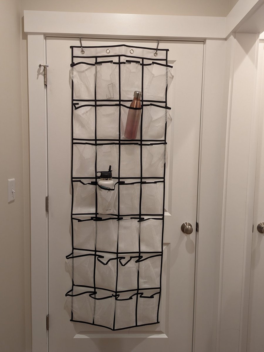 Our new computer lab has a carpet. Students will now be asked to put their water bottles in here! I'll hang it on the door and students can place on entry and grab on exit. Let's keep our room clean and and equipment safe! 🧹🧼🖥️