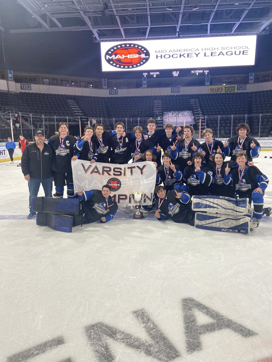 The Wichita Jr Thunder win their second varsity Championship in a row with a 4-1 win over the <a href="/KCStarsHockey/">KC Stars Hockey</a> #highs hook hockey