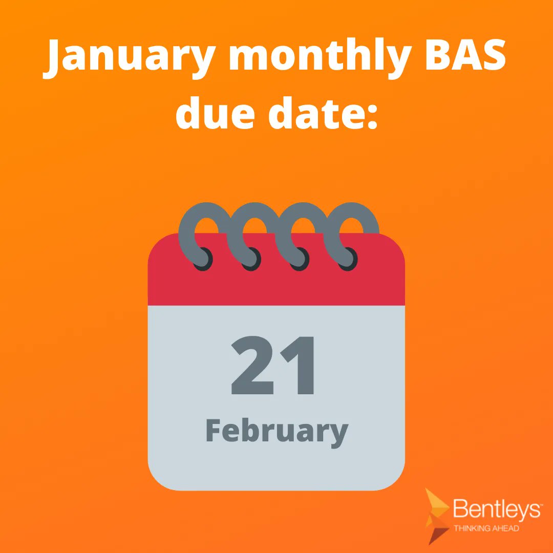 BentleysTas's tweet photo. REMINDER: Your monthly Business Activity Statement (BAS) is due today. If you need help preparing your BAS, please don't hesitate to contact us.
#tax #bookkeeping #smallbusiness #businessowner #businessactivitystatement https://t.co/5qsgSRGsJw