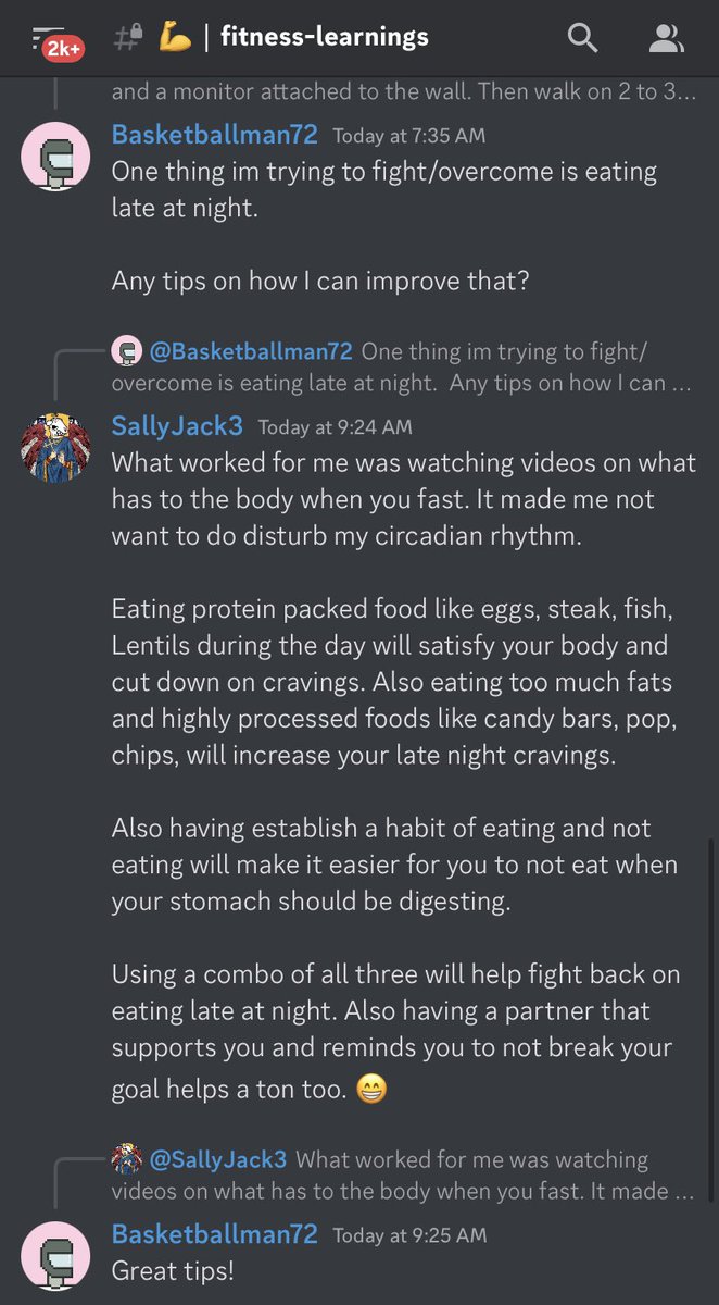 elevayteDAO's tweet photo. Some great insight being shared in the recently added fitness-learnings channel🔥💪! https://t.co/6yIuAtoFn9