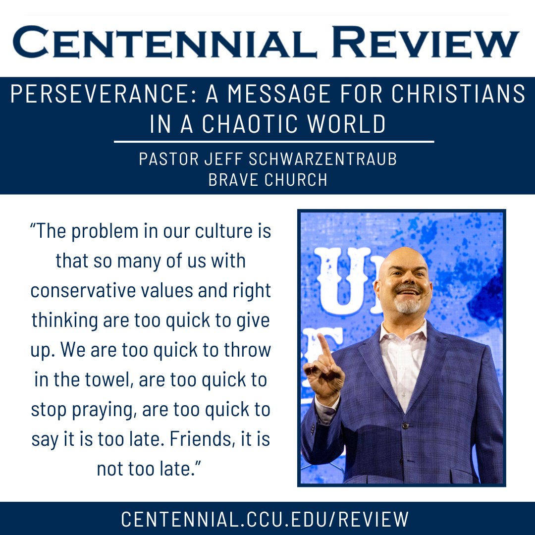 CentennialCCU's tweet photo. Don't miss this month's Centennial Review! @bravepastorjeff of @bravechurchco spoke about perseverance at #WCS22.
Read now: https://t.co/pu02xzoLFP https://t.co/oWF9ECXUo4