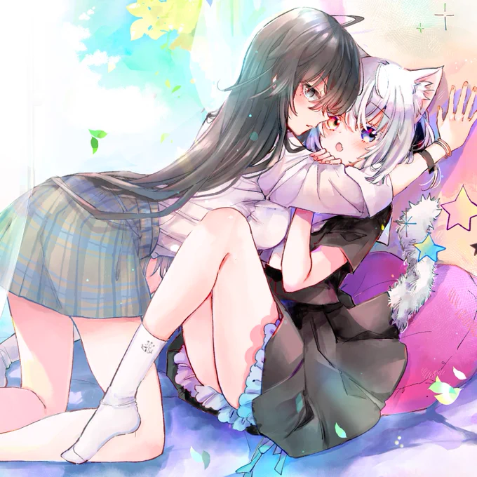 吸血鬼×ネコミミモフモフな百合はお好きですか?#百合 