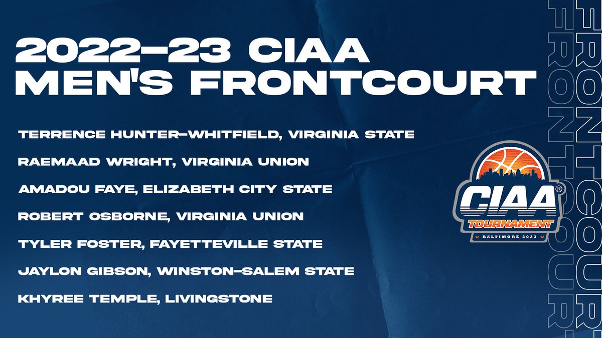 CIAAForLife's tweet photo. Congrats to the 2023 All-CIAA Men's Frontcourt‼️🏀 #ciaa #creatinganewlegacy https://t.co/Me8lqYZDWA https://t.co/g6b5gt1CoH