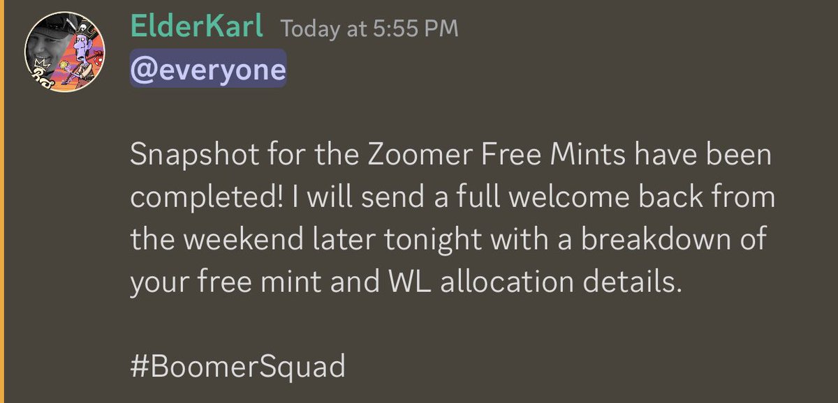 Austen_TX's tweet photo. The snapshot for the free @ZoomersZoomin mint has been completed by @BoomerSquadNFT1! #CRO #CronosNFT #CronosChain #GameFi https://t.co/VCLCXYZmFe