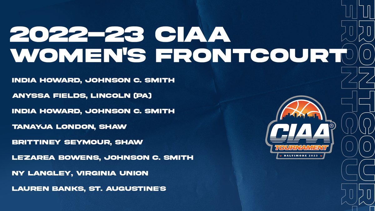 CIAAForLife's tweet photo. Congrats to the 2023 All-CIAA Women's Frontcourt โผ๏ธ๐ #ciaa #creatinganewlegacy https://t.co/Me8lqYZDWA https://t.co/5KVaPJ3v0C